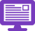 writing_lg, purple icon of a computer screen with lines and a box inside